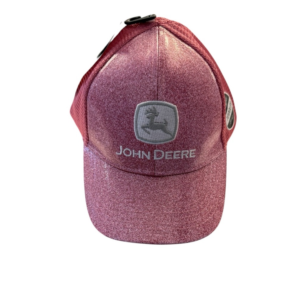 NWT John Deere Mesh Toddler Pink Glitter Snapback Hat/Cap